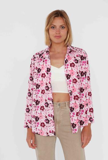 Wholesaler Jolio & Co - Floral print shirt with plain top