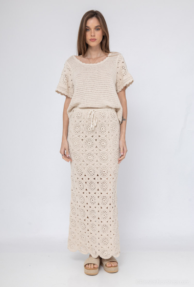 Wholesaler Jolio & Co - Crochet top with long skirt set