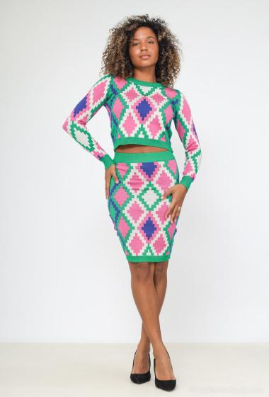 Wholesaler Jolio & Co - Printed jumper and skirt set