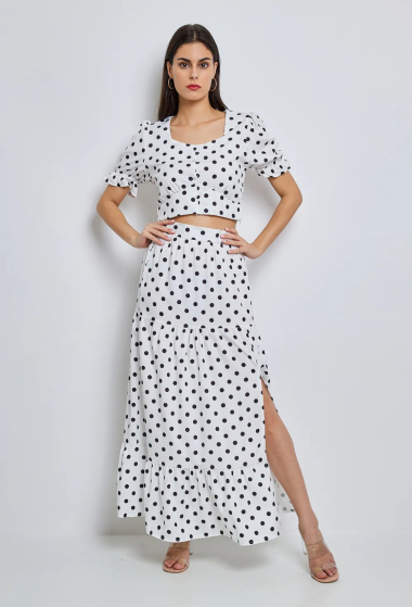 Wholesaler Jolio & Co - Polka dot print top/skirt set