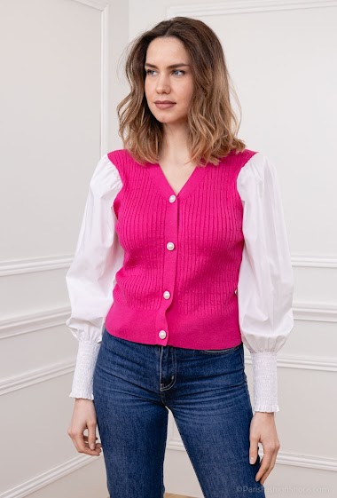 Wholesaler Jolio & Co - Bi-material knit vest