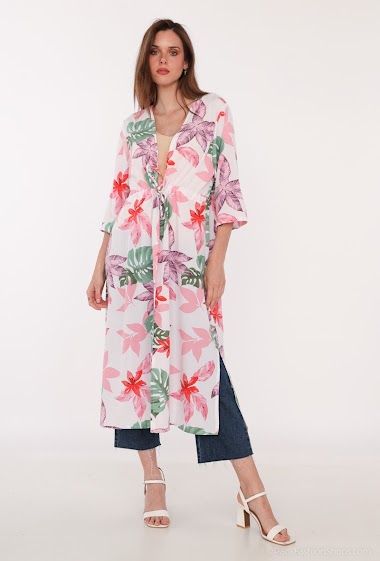 Wholesaler Jolio & Co - Floral print long cardigan