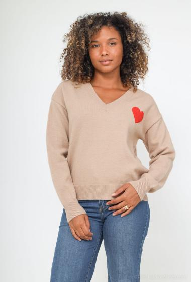 Wholesaler Jolio & Co - Heart embroidered jumper