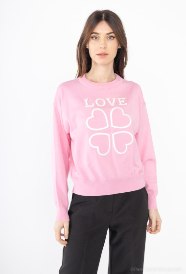 Wholesaler Jolio & Co - Embroidered hearts sweater