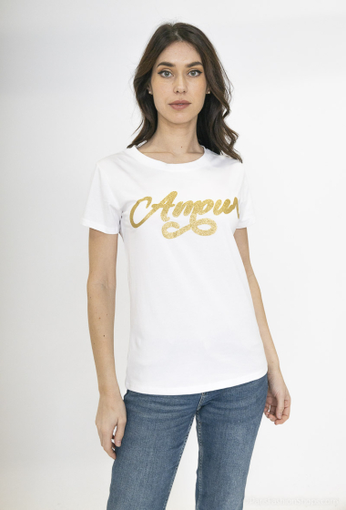 Grossiste Jolio & Co - T-shirt à inscription dorée