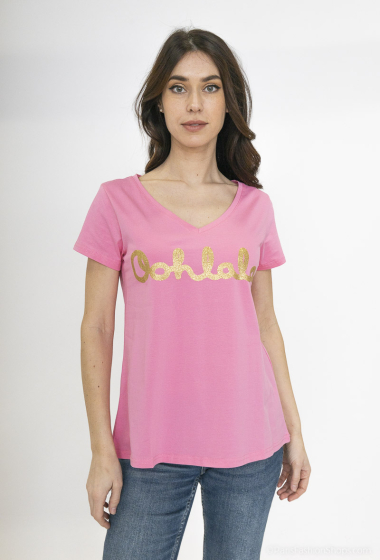Grossiste Jolio & Co - T-shirt à inscription dorée