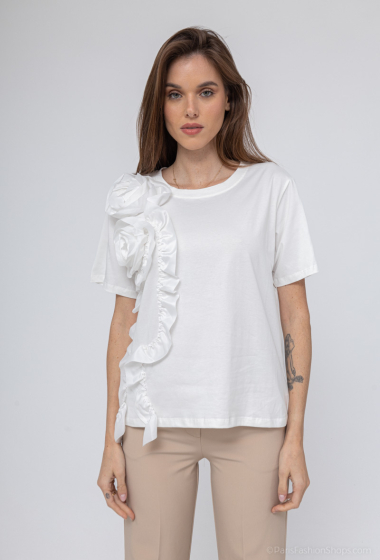 Grossiste Jolio & Co - T-shirt avec grande  fleur