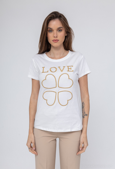 Wholesaler Jolio & Co - Love embroidered t-shirt