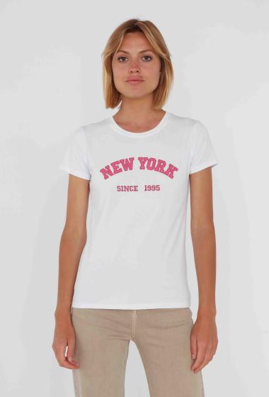 Großhändler Jolio & Co - T-Shirt mit „NEW YORK“-Stickerei