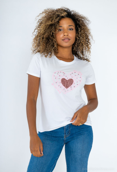 Großhändler Jolio & Co - T-Shirt mit Herz-Print