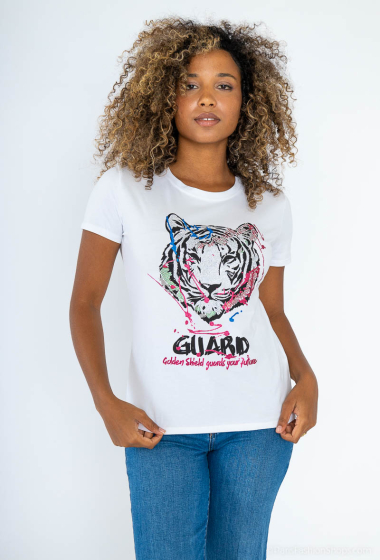 Großhändler Jolio & Co - T-Shirt mit Tiger-Print