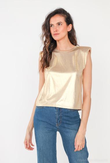 Wholesaler Jolio & Co - Metallic T-shirt with shoulder pads