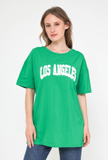 Grossiste Jolio & Co - T-shirt over size  brodé "LOS ANGELES"