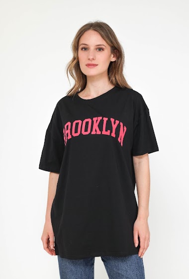 Grossiste Jolio & Co - T-shirt over size  imprimé "BROOKLYN"
