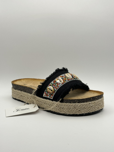 Großhändler Jomix - Sandalen mit Jeansmuster und Muscheln