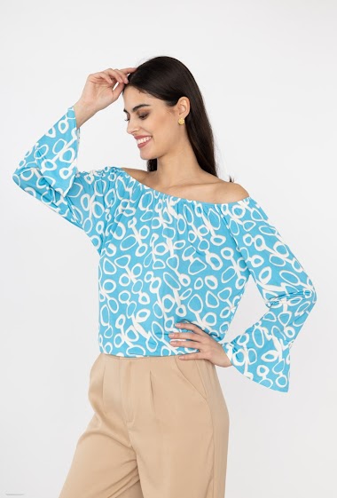 Wholesaler Jöwell - Elastic collar blouse