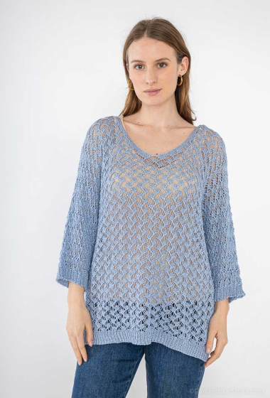 Wholesaler Jöwell - Shiny viscose crochet blouse