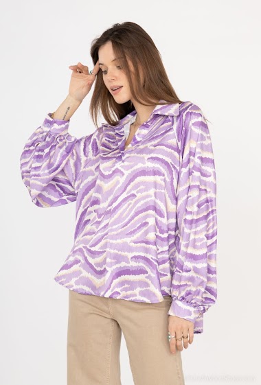 Wholesaler Jöwell - Printed blouse with balloon sleeves