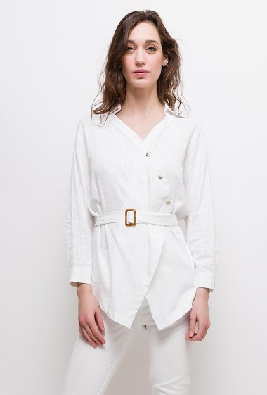 Wholesaler Jöwell - Asymetrical tunic in mix linen