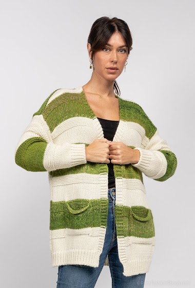 Wholesaler Jöwell - Striped knit cardigan