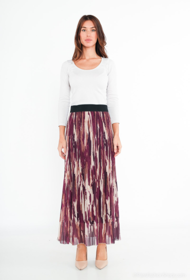 Wholesaler Jöwell - Geometric print pleated skirt