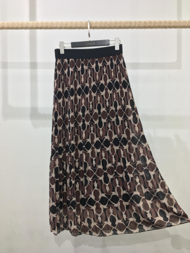 Wholesaler Jöwell - Geometric print pleated skirt