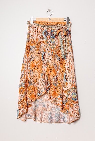 Wholesaler Jöwell - Paisley print wrap skirt