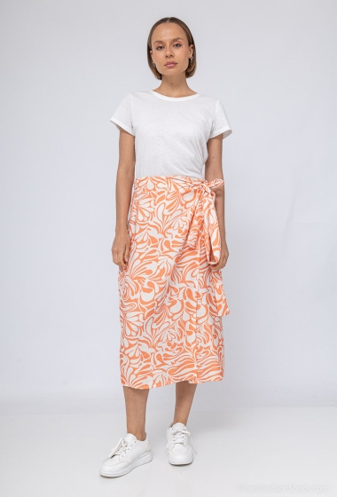 Wholesaler Jöwell - Printed viscose wrap skirt