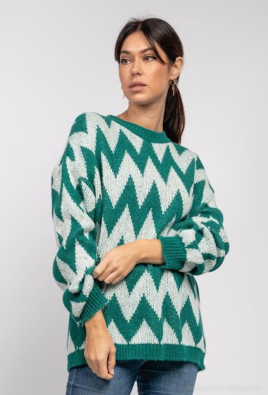 Wholesaler Jöwell - Geometric pattern knit sweater