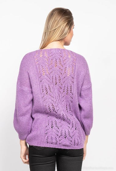 Wholesaler Jöwell - Shinny openwork back knit sweater