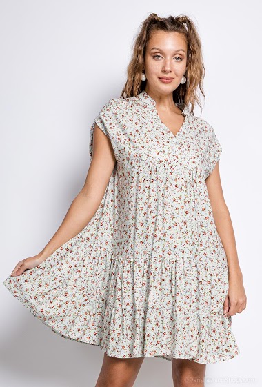Wholesaler Jöwell - Oversize patterned dress