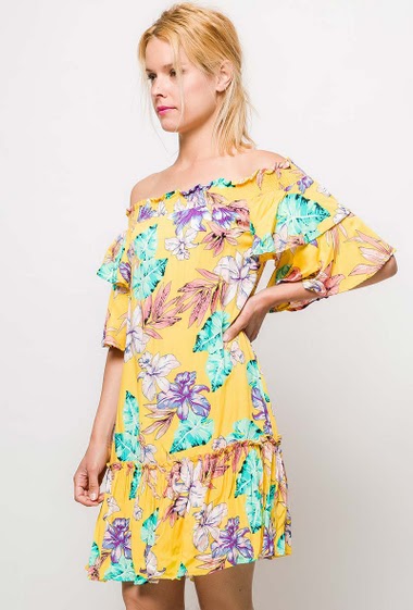 Wholesaler Jöwell - Floral bardot dress
