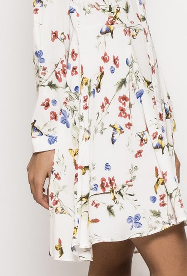 Wholesaler Jöwell - Shirt dress with printed flowers