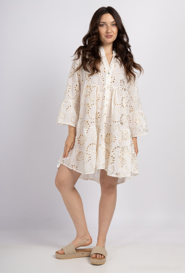 Wholesaler Jöwell - Cotton dress with English embroidery