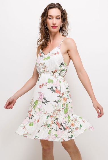 Wholesaler Jöwell - Cotton blend dress with open back