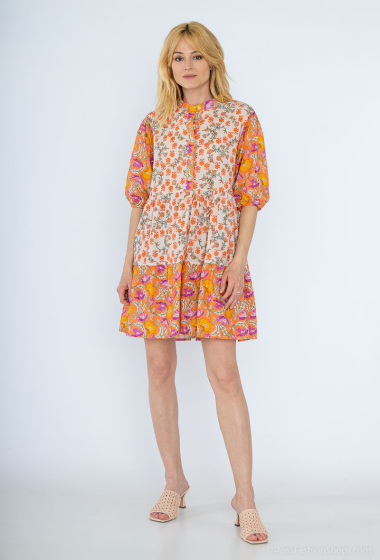 Wholesaler Jöwell - Short floral printed cotton dress