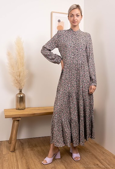 Grossiste Jöwell - Robe longue à imprimée fleuri