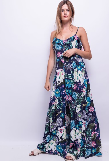 Wholesaler Jöwell - Printed long dress with buttons