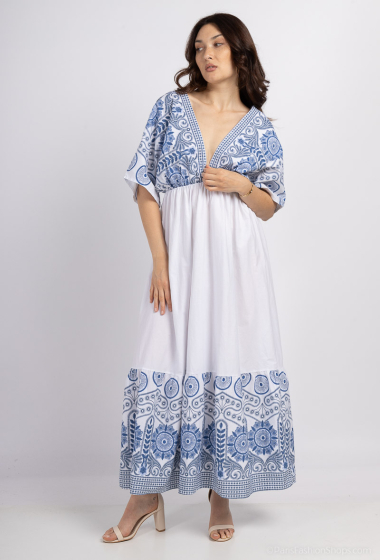 Wholesaler Jöwell - Long printed cotton dress