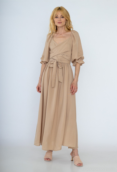 Wholesaler Jöwell - Long linen and viscose blend dress
