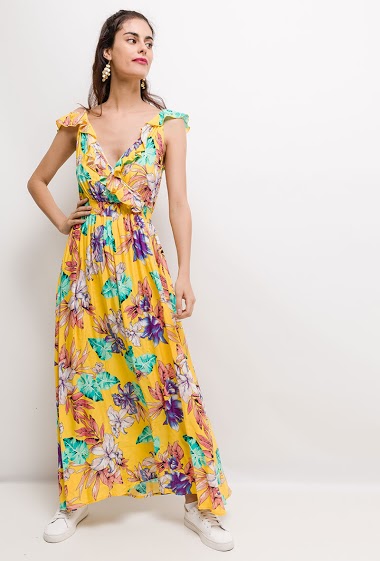 Wholesaler Jöwell - Cold shoulders maxi floral dress