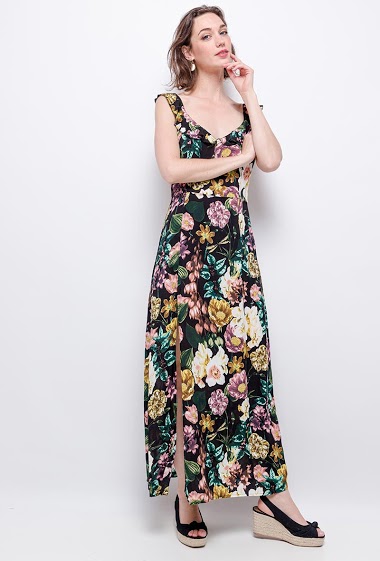 Wholesaler Jöwell - Flowers printed maxi dress