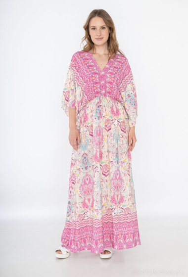 Großhändler Jöwell - Kleid mit offenem Rücken und Paisley-Print