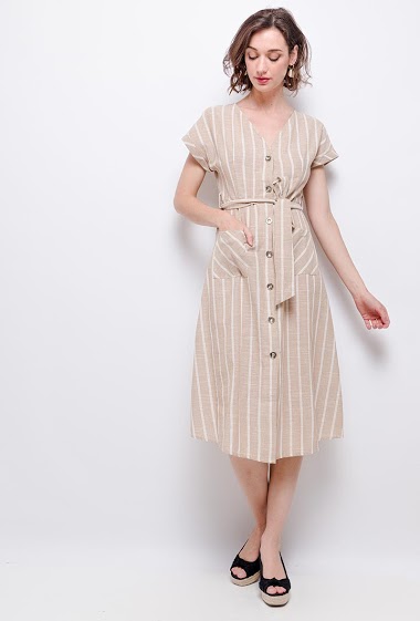 Wholesaler Jöwell - Striped midi dress