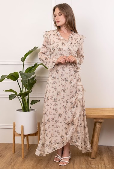 Grossiste Jöwell - Robe portefeuille à imprimé fleurs