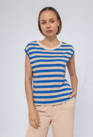Wholesaler Jöwell - Shiny striped T-shirt