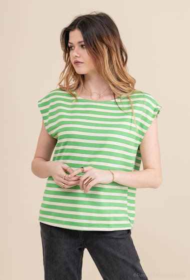 Wholesaler Jöwell - Striped cotton T-shirt