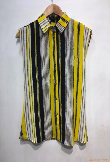 Bi color top with stripes