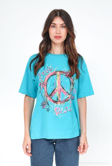 Großhändler Jöwell - T-Shirt mit „Frieden und Liebe“-Aufdruck