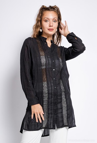 Wholesaler Jöwell - Cotton tunic with embroidery